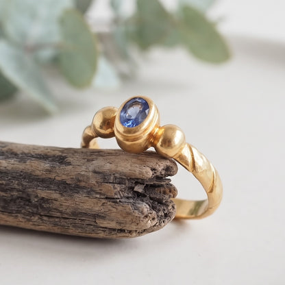 Oval Sapphire Ring 6 × 4.5 mm Handmade Jewelry