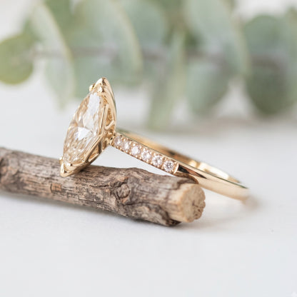 Unique Cut Champagne Marquise Diamond Ring
