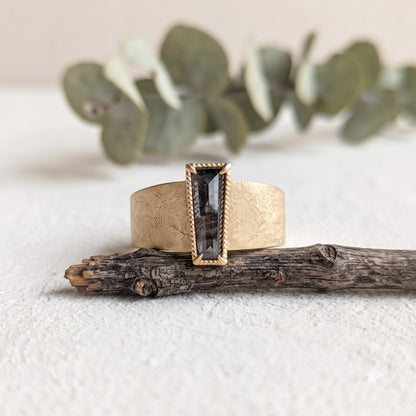 Salt and Pepper Step Cut Diamond Band