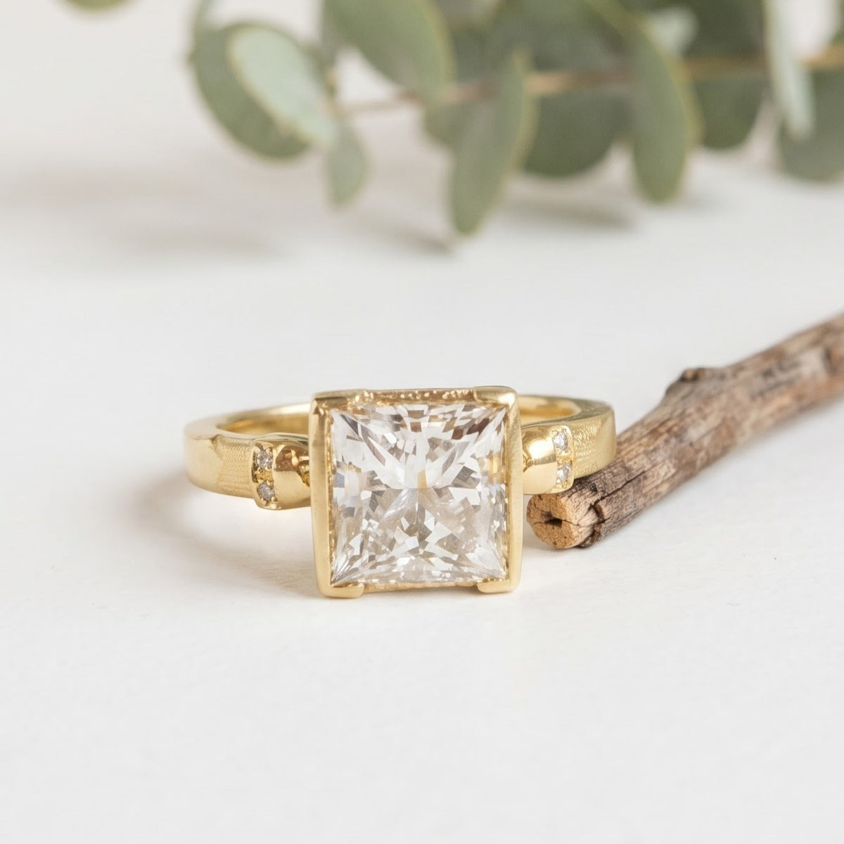 Princess Cut Lab Grown Diamond Ring 2.10 CT