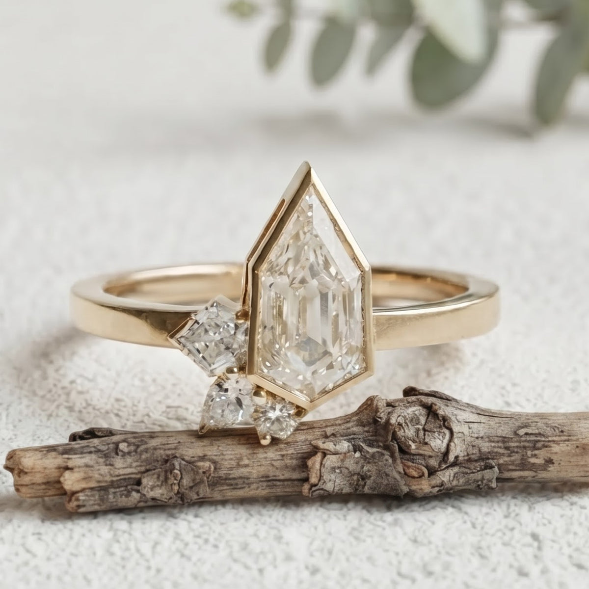 Shield Cut Lab Grown Diamond Engagement Ring