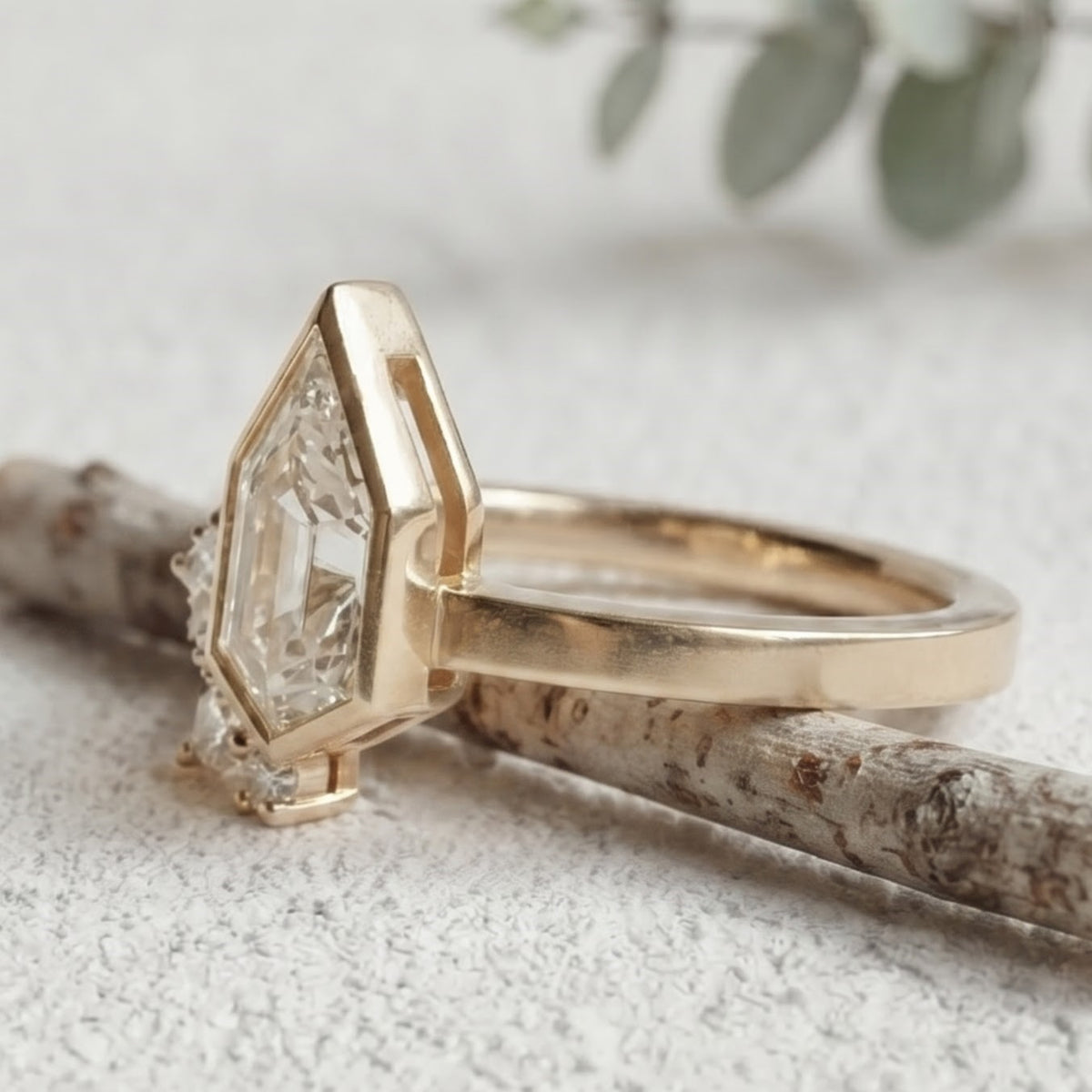 Shield Cut Lab Grown Diamond Engagement Ring