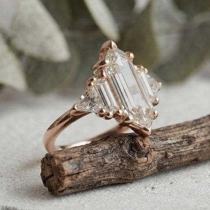 Elongated Hexagon Lab-Grown Diamond Ring