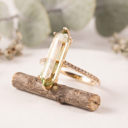 Elongated Hexagon Tourmaline Ring