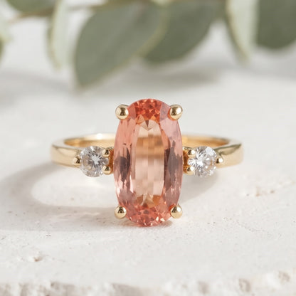 Vintage Modified Long Cushion Topaz Ring