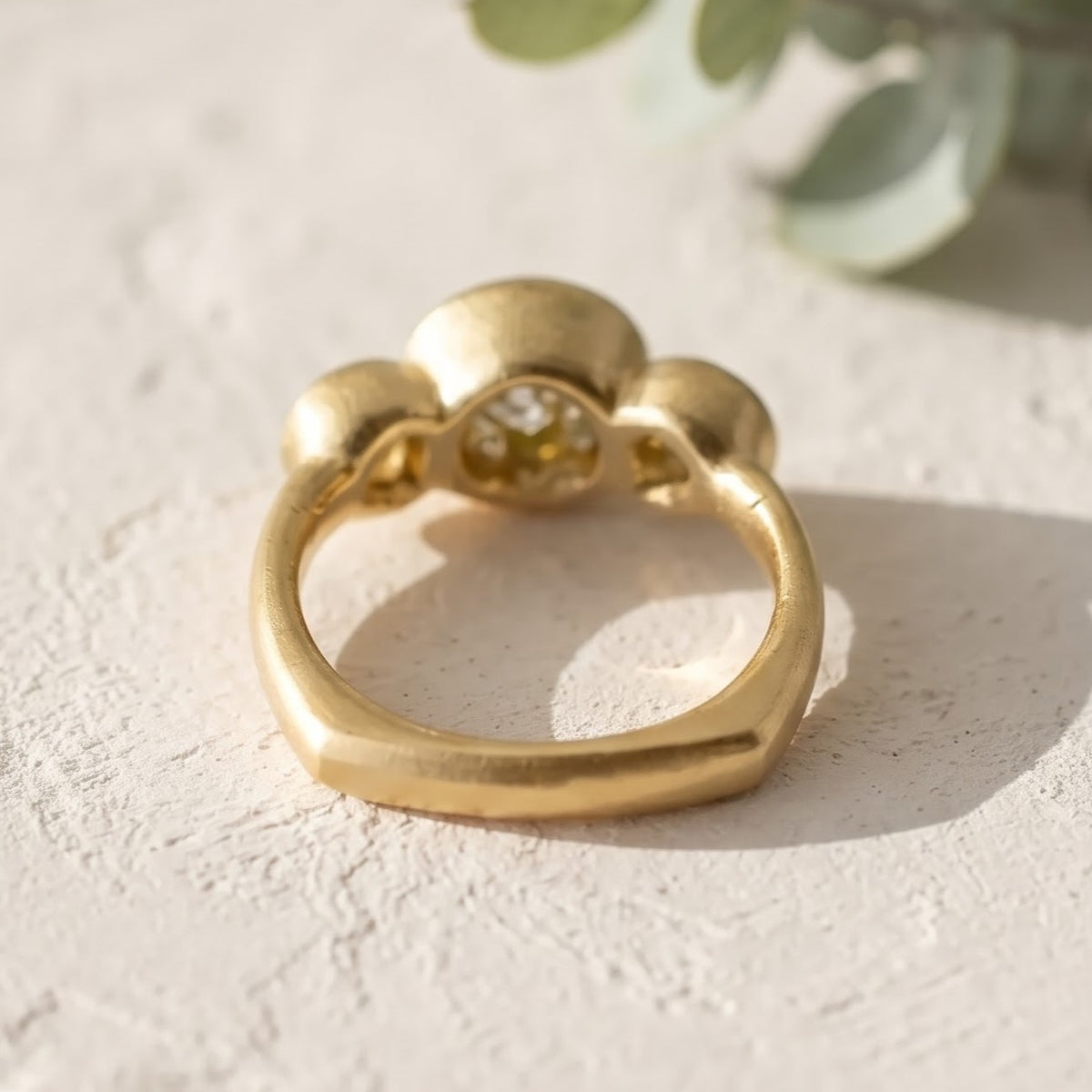 Three Stone Round Cut Diamond Ring