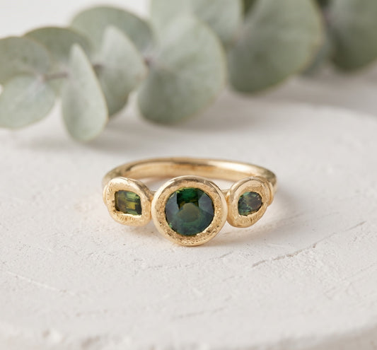 Green Sapphire Gemstone Ring