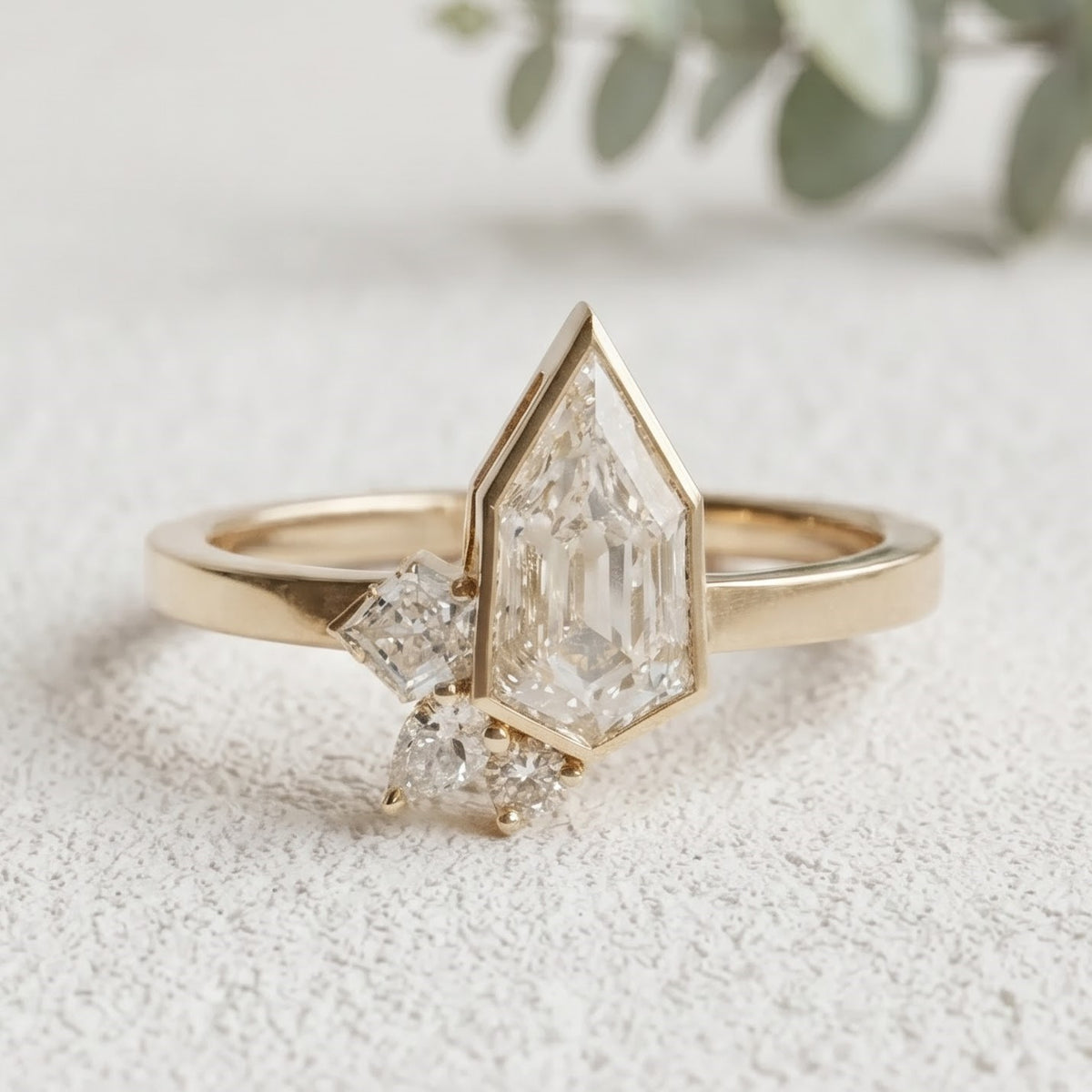 Shield Cut Lab Grown Diamond Engagement Ring