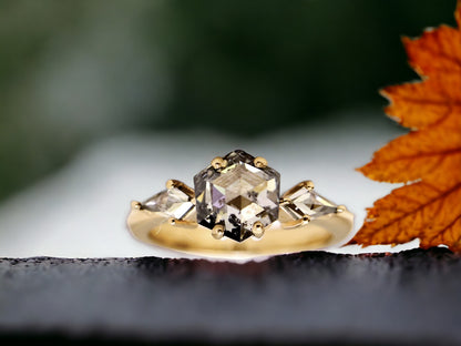 Hexagon Kite Cut Diamond Ring for a Modern Engagement Style