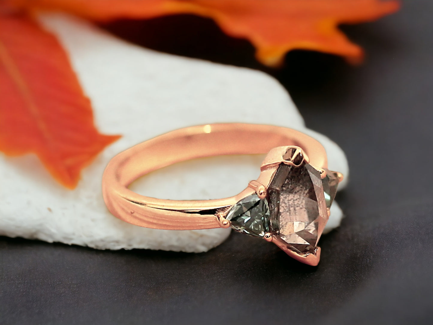 Hexagon Diamond Ring, Unique Shape Engagement Ring, Handmade Fine Jewellery