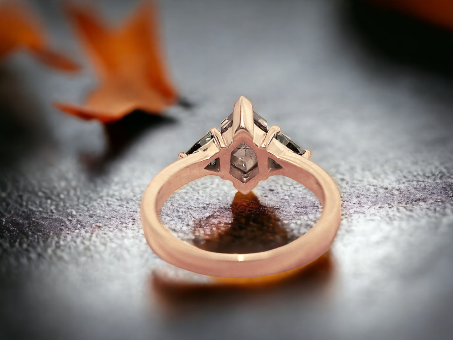 Hexagon Diamond Ring, Unique Shape Engagement Ring, Handmade Fine Jewellery