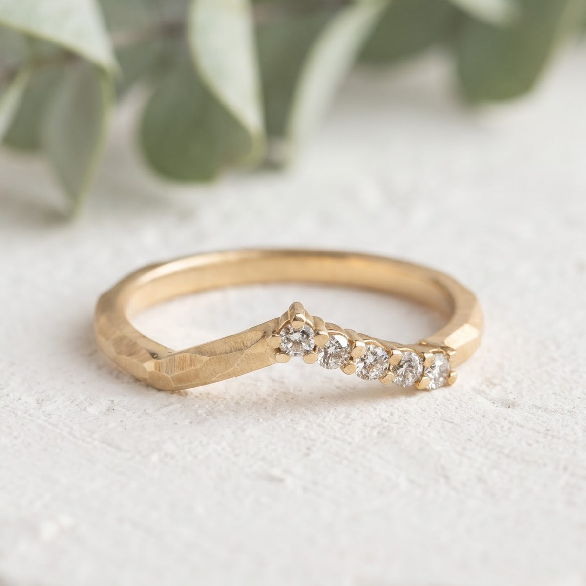 Round Rose Cut Lab Grown Diamond Ring With Facet and