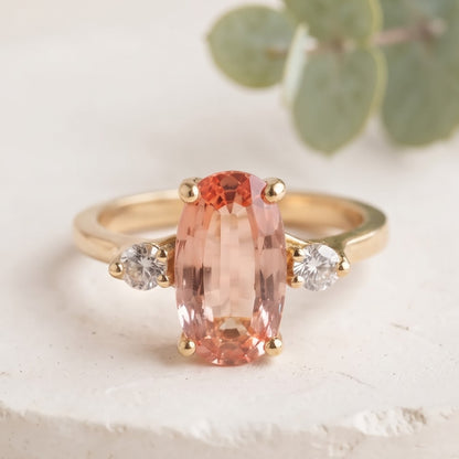 Vintage Modified Long Cushion Topaz Ring