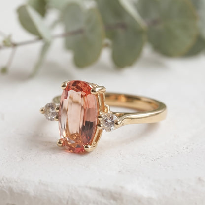 Vintage Modified Long Cushion Topaz Ring