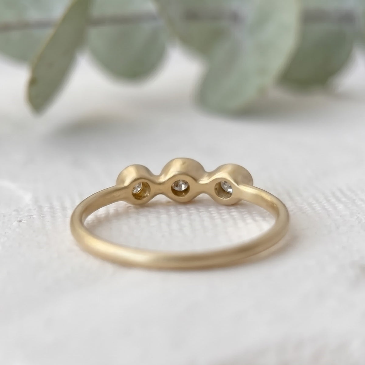 Three Stone Champagne Diamond Ring