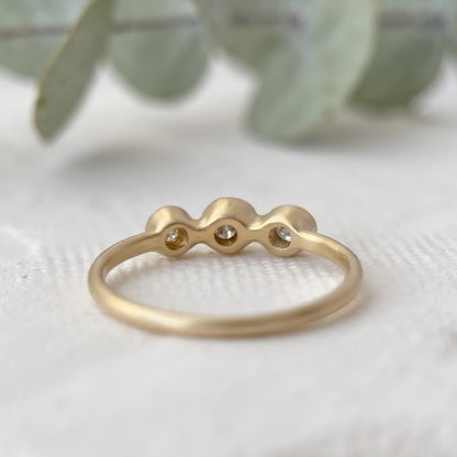 Three Stone Champagne Diamond Ring