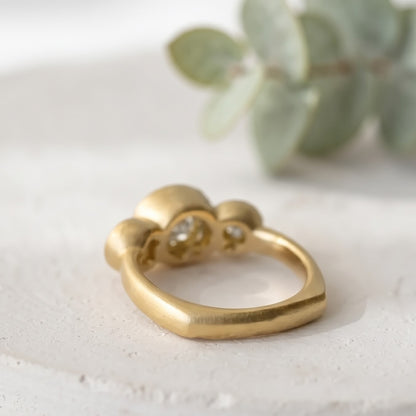 Three Stone Round Cut Diamond Ring