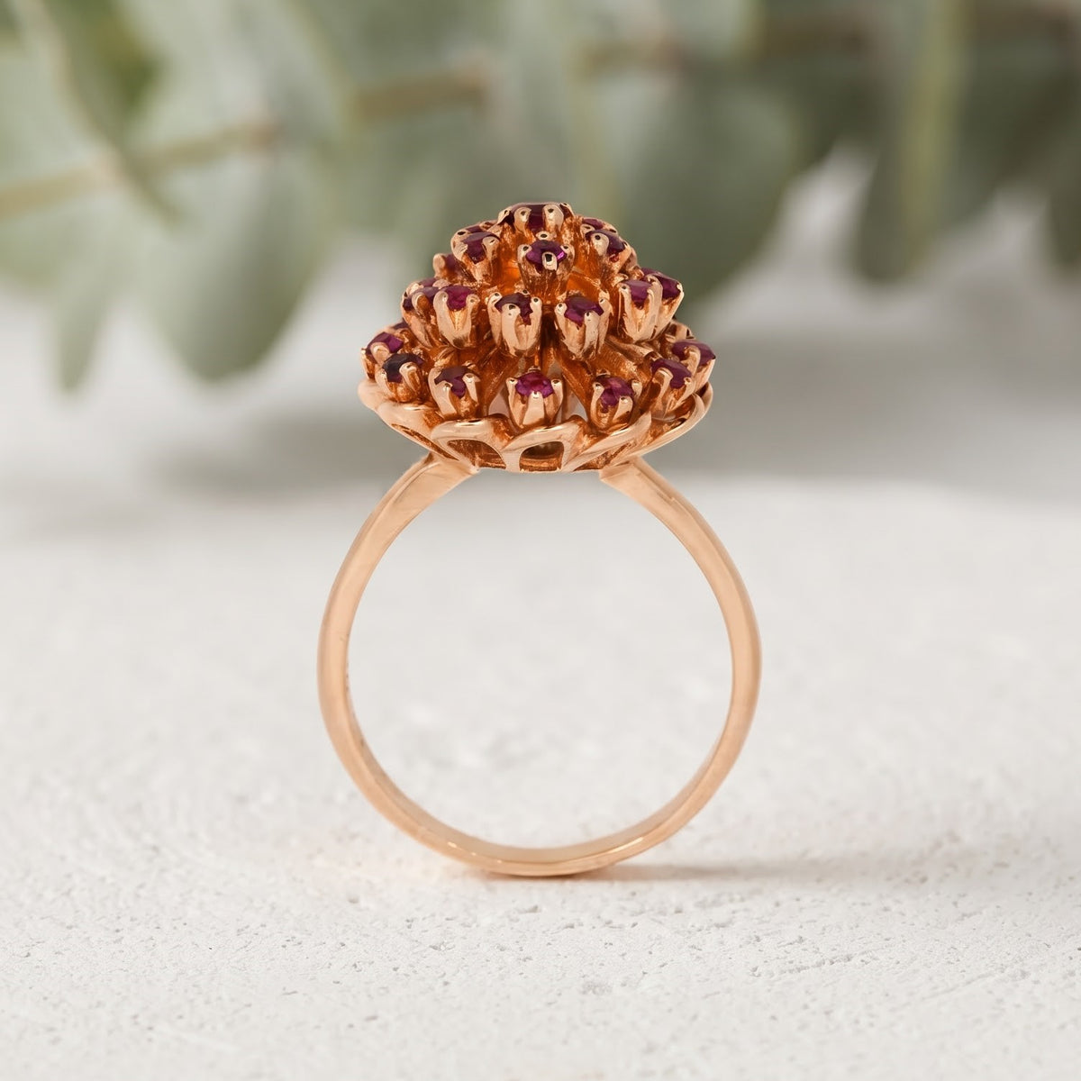 Bespoke Ruby Cluster Ring