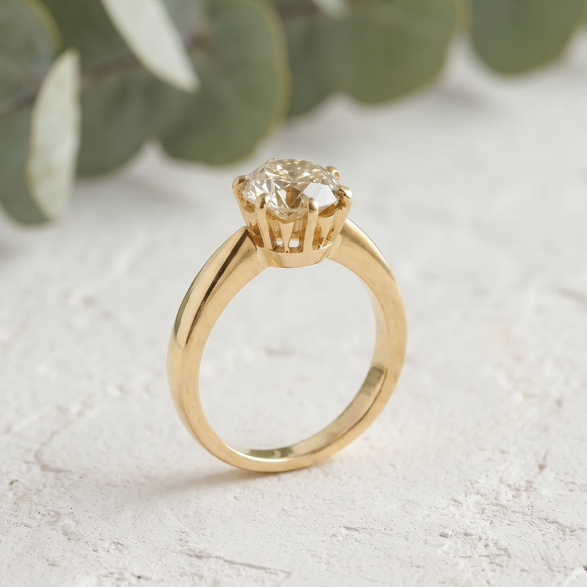 Round Lab Grown Diamond Ring 2.05 Ct Statement Jewelry
