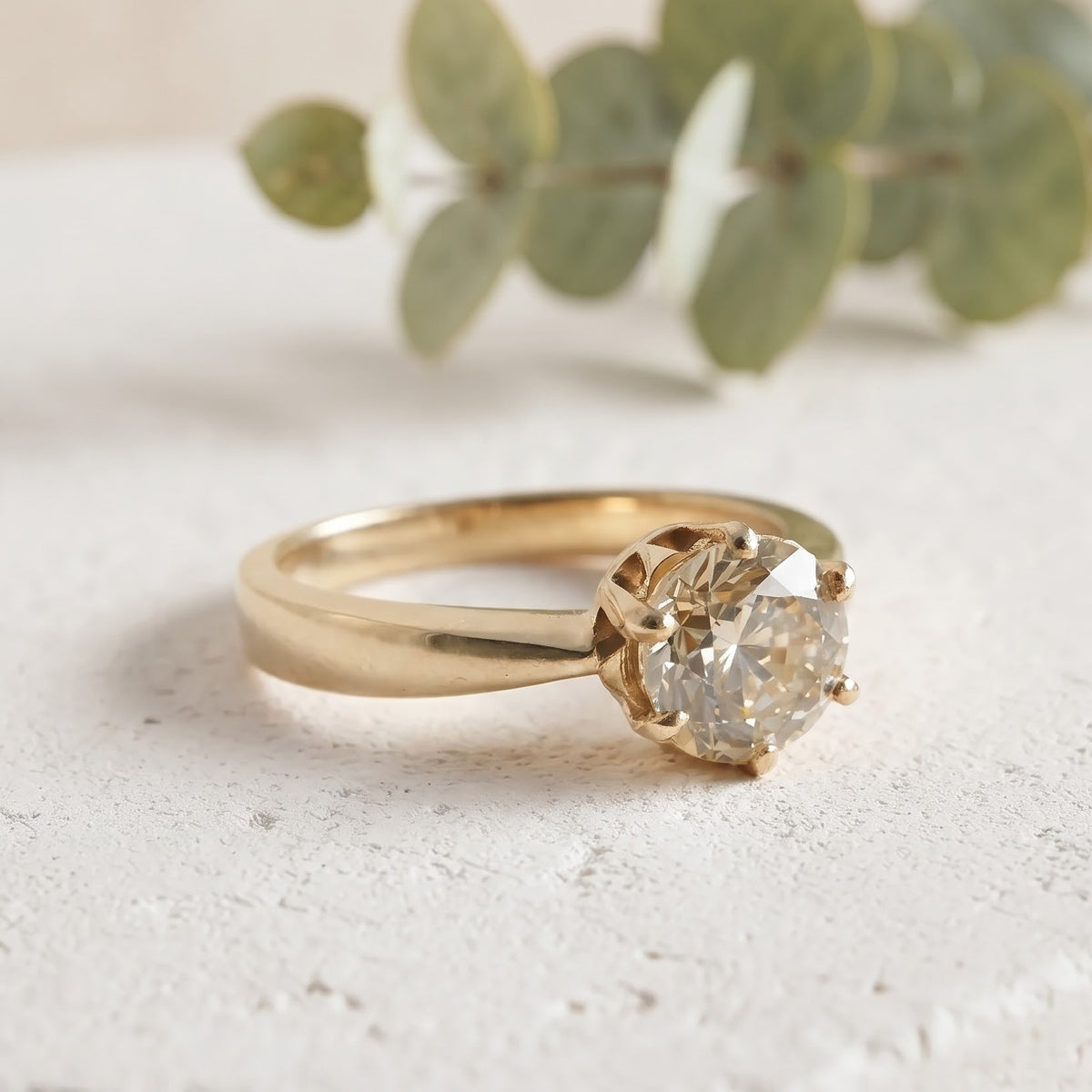 Round Lab Grown Diamond Ring 2.05 Ct Statement Jewelry