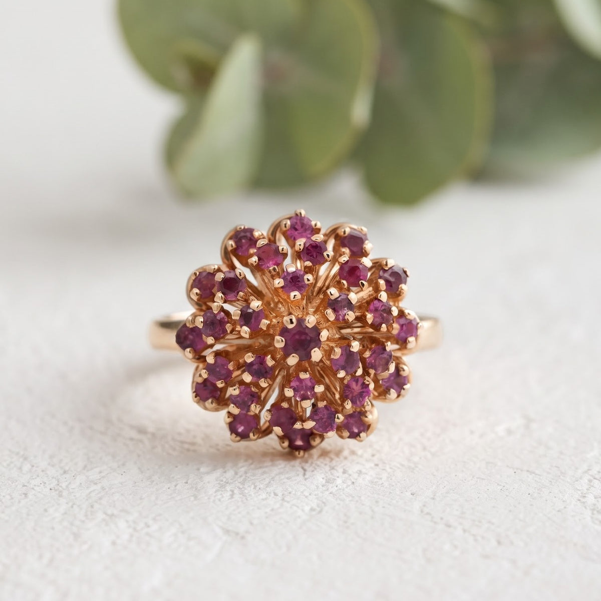 Bespoke Ruby Cluster Ring