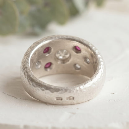 Round Ruby Handmade Band with Lab Grown Diamonds