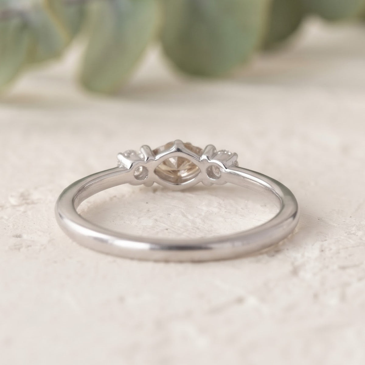Marquise Cut Champagne Lab Grown Minimalist Diamond Ring