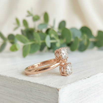Cushion Cut Salt and Pepper Diamond Ring featuring a 1.31 CT natural salt and pepper diamond with grey organic inclusions in a twist contemporary setting with a reverse tapered 2.20 mm band, designed as an alternative engagement ring.
