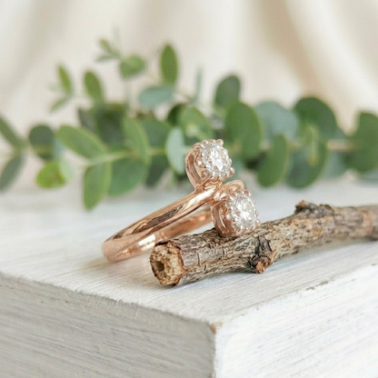 Cushion Cut Salt and Pepper Diamond Ring featuring a 1.31 CT natural salt and pepper diamond with grey organic inclusions in a twist contemporary setting with a reverse tapered 2.20 mm band, designed as an alternative engagement ring.