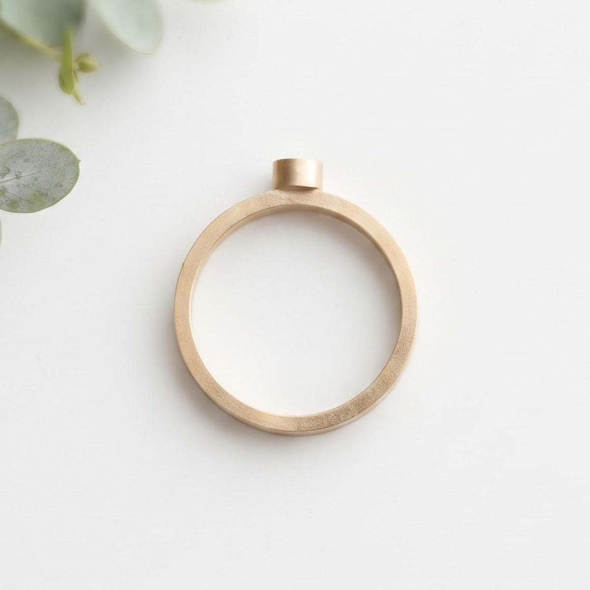 Pink Round Gemstone Bezel Ring