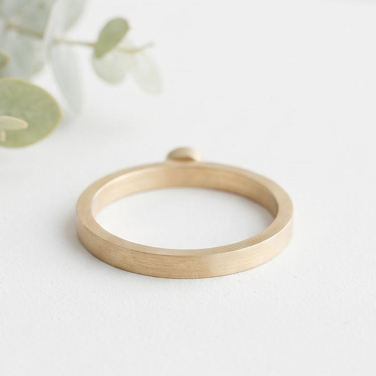 Pink Round Gemstone Bezel Ring