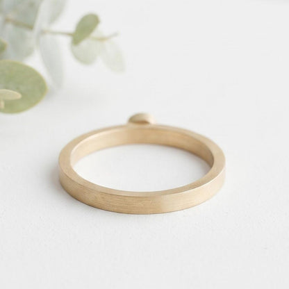 Pink Round Gemstone Bezel Ring