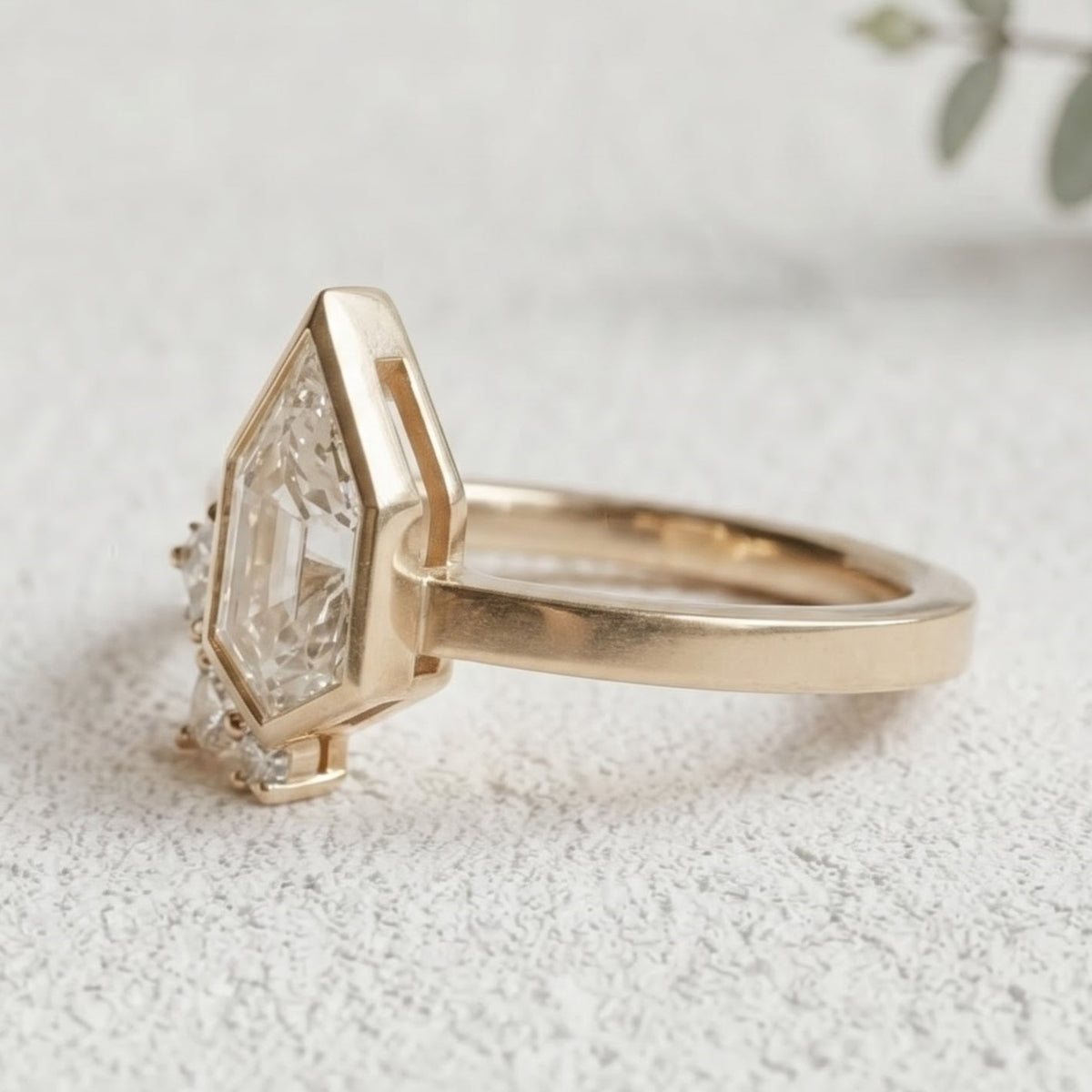 Shield Cut Lab Grown Diamond Engagement Ring