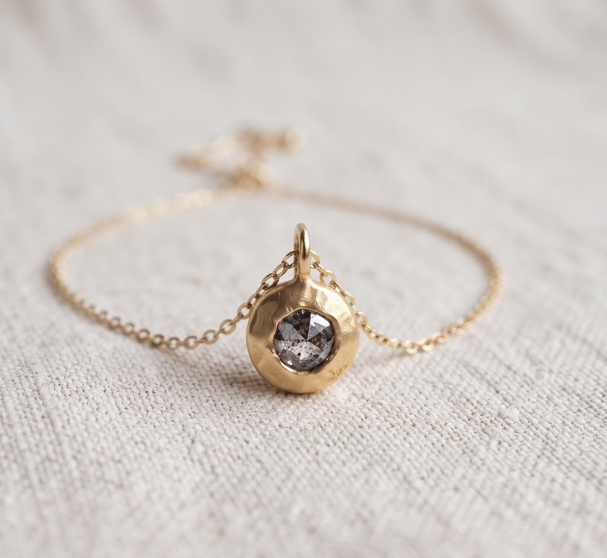 Salt and Pepper Diamond Pendant Necklace