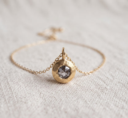 Salt and Pepper Diamond Pendant Necklace