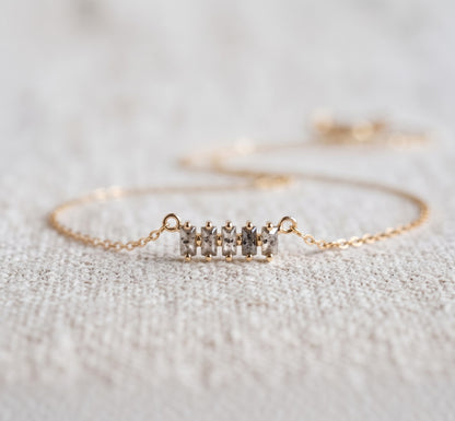 Unique Salt and Pepper Baguette Diamond Necklace