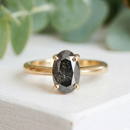 Oval Diamond Engagement Ring Solid Gold Promise Ring