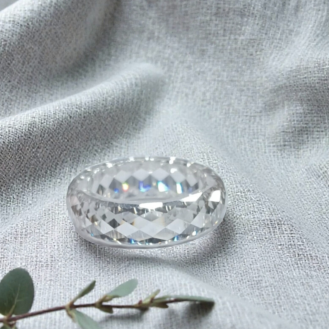Pinalia’s signature ring featuring a distinctive natural diamond design with handcrafted fine jewelry detailing, showcasing a modern minimalist aesthetic and unique organic gemstone character in an elegant engagement style ring.