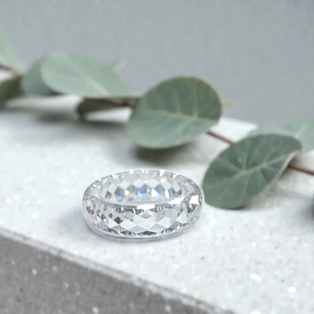 Pinalia’s signature ring featuring a distinctive natural diamond design with handcrafted fine jewelry detailing, showcasing a modern minimalist aesthetic and unique organic gemstone character in an elegant engagement style ring.
