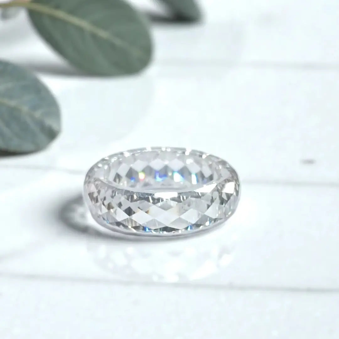 Pinalia’s signature ring featuring a distinctive natural diamond design with handcrafted fine jewelry detailing, showcasing a modern minimalist aesthetic and unique organic gemstone character in an elegant engagement style ring.
