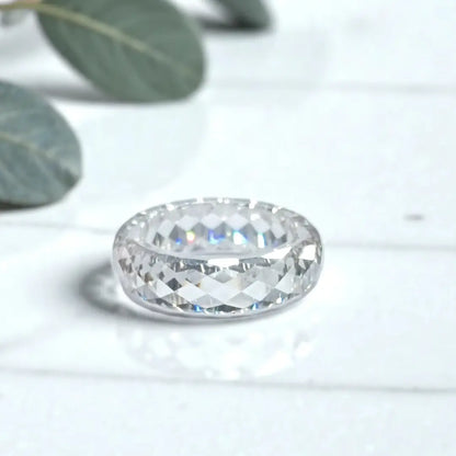 Pinalia’s signature ring featuring a distinctive natural diamond design with handcrafted fine jewelry detailing, showcasing a modern minimalist aesthetic and unique organic gemstone character in an elegant engagement style ring.