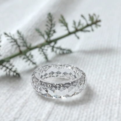 Pinalia’s signature ring featuring a distinctive natural diamond design with handcrafted fine jewelry detailing, showcasing a modern minimalist aesthetic and unique organic gemstone character in an elegant engagement style ring.