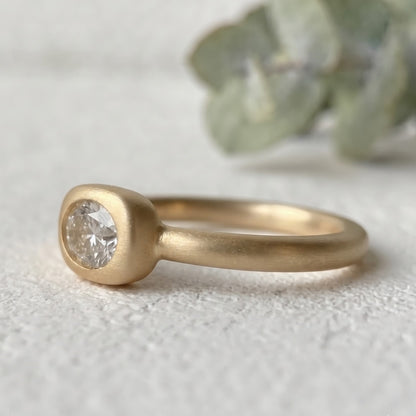 Oval Lab Grown Diamond Ring Bezel Set Solitaire Handmade