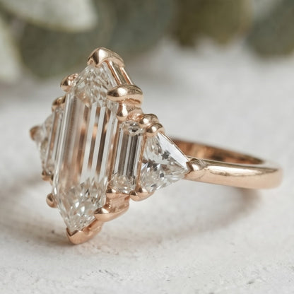 Elongated Hexagon Lab-Grown Diamond Ring
