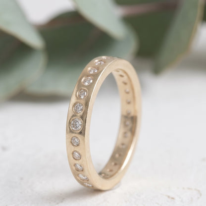 Diamond Wedding Band Ring Handmade Gold Bridal Band
