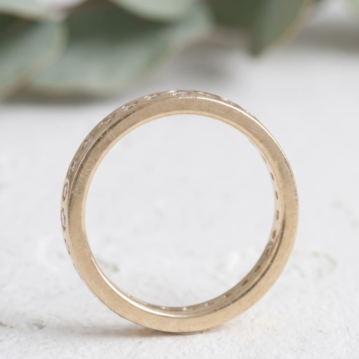 Diamond Wedding Band Ring Handmade Gold Bridal Band