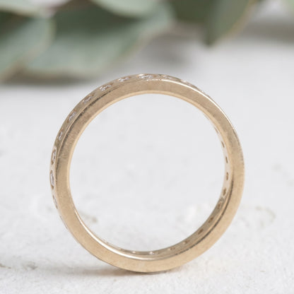 Diamond Wedding Band Ring Handmade Gold Bridal Band