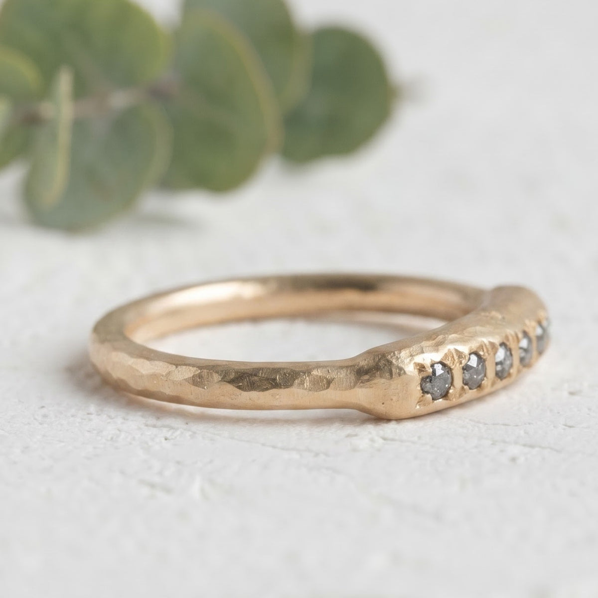 Natural Salt and Pepper Diamond Band | Handmade Diamond Band