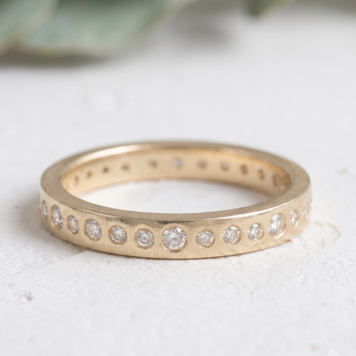 Diamond Wedding Band Ring Handmade Gold Bridal Band