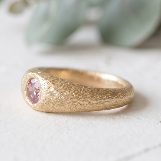 Handmade Sapphire Ring Unique Gold Gemstone Jewelry